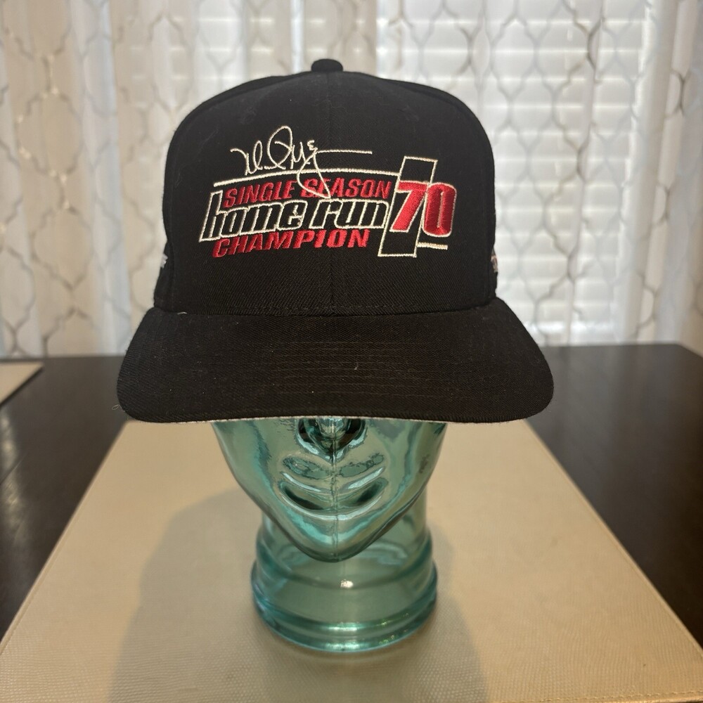 Mark McGwire Single Season Home Run Champion Black Baseball Hat MLB SnapBack Cap